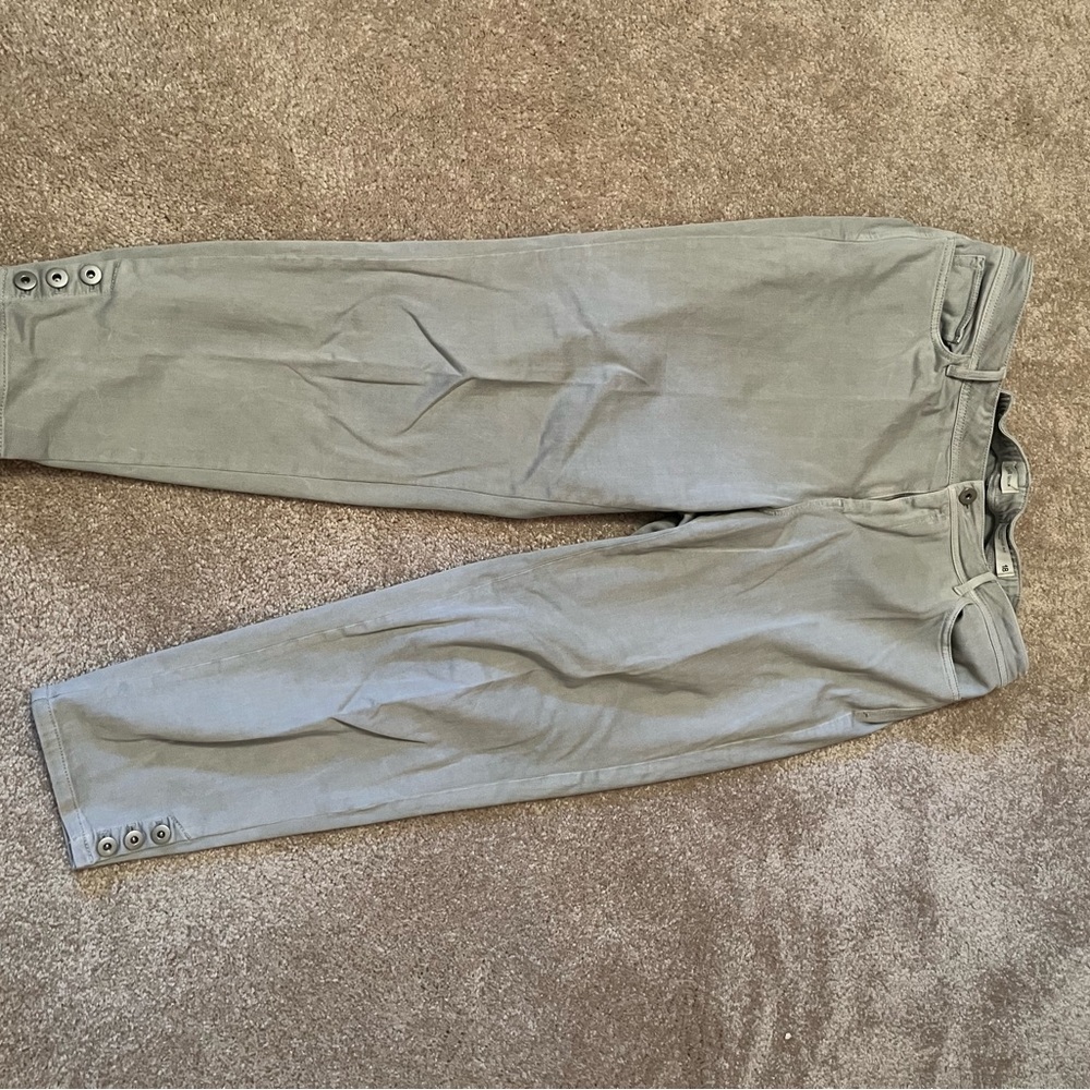 J. Jill women’s Gray denim Straight Leg Pants with Button Detail